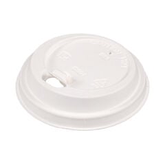 8-9 Oz Ekolojik Klipsli Sıcak İçecek Kapağı Beyaz (FSC Mix)