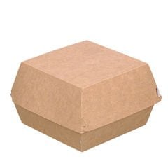 Kraft Karton Hamburger Kutusu 12x12x9 cm Yeni Kilitli