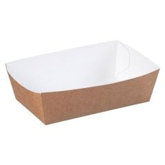 Ekonomik Kraft Karton Kayık Tabak Orta 15x9,5 cm