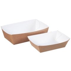 Ekonomik Kraft Karton Kayık Tabak Orta 15x9,5 cm