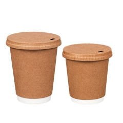 8-9-12 oz Karton Sıcak İçecek Kapağı Kraft