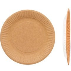 İç Yüzeyi Kraft Karton Tabak 18 cm