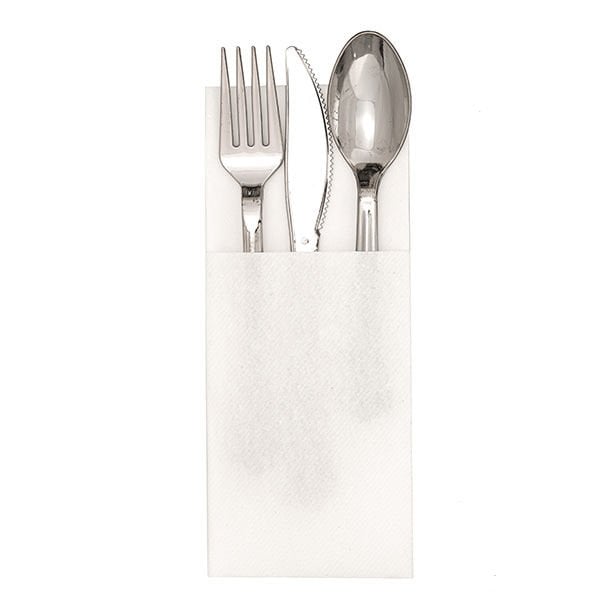 Garson Katlama Cepli Beyaz Airlaid Peçete 33x33cm