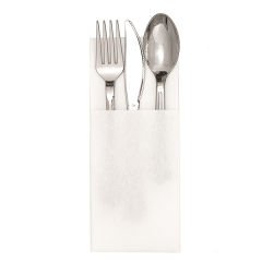 Garson Katlama Cepli Beyaz Airlaid Peçete 33x33cm