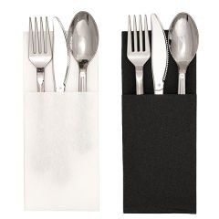Garson Katlama Cepli Siyah Airlaid Peçete 33x33cm
