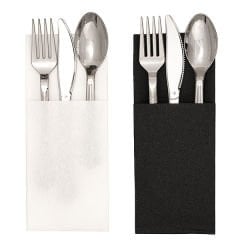 Garson Katlama Cepli Siyah Airlaid Peçete 33x33cm
