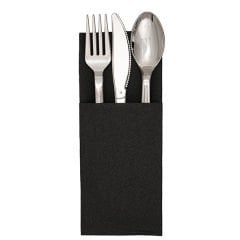 Garson Katlama Cepli Siyah Airlaid Peçete 33x33cm