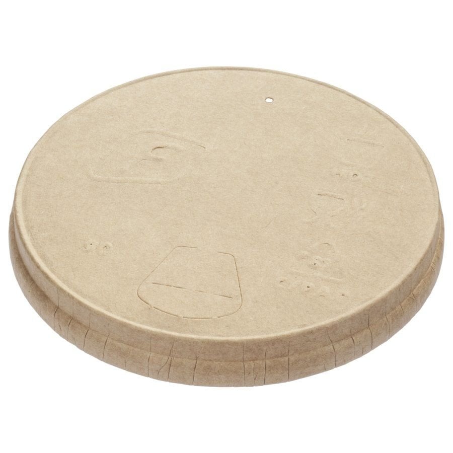 14-16 oz Perfore Delikli Karton Sıcak İçecek Kapağı Kraft