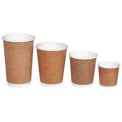 8oz Kraft Double Wall Karton Bardak - Ekstra Kalın