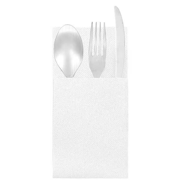 Garson Katlama Cepli Beyaz Airlaid Peçete 33x40cm