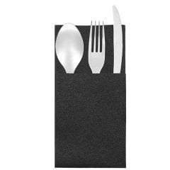 Garson Katlama Cepli Siyah Airlaid Peçete 33x40cm