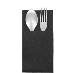 Garson Katlama Cepli Siyah Airlaid Peçete 33x40cm