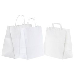 Beyaz Kraft Çanta Orta Boy 25x12x31 cm