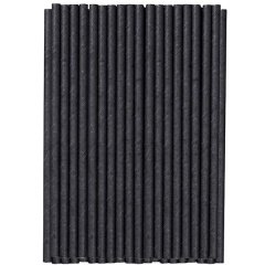 Siyah Frozen Kağıt Pipet 8mmx24cm