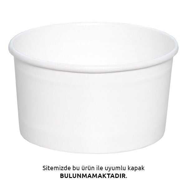 Beyaz Karton Yayvan Dondurma Kasesi 100cc