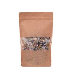 Kraft Pencereli Kilitli Doypack 18x29x9 cm - 750 gr