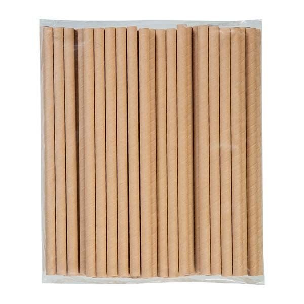 Kraft Frozen Kağıt Pipet 8 mm x 19,7 cm