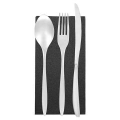 Kitap Katlama Siyah Airlaid Kumaş Dokulu Peçete 33x33cm