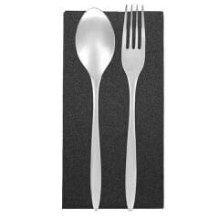 Kitap Katlama Siyah Airlaid Kumaş Dokulu Peçete 33x33cm