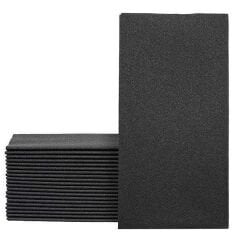 Kitap Katlama Siyah Airlaid Kumaş Dokulu Peçete 33x33cm