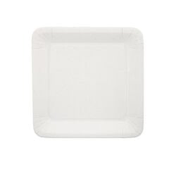 Beyaz Kare Karton Tabak 23 cm