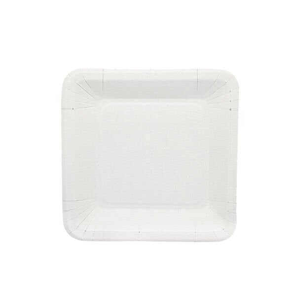 Beyaz Kare Karton Tabak 18 cm