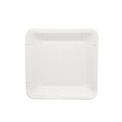 Beyaz Kare Karton Tabak 18 cm