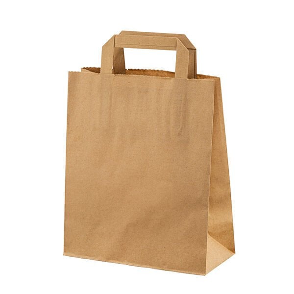 Naturel Kraft Çanta Düz Saplı Küçük Boy 22x10x26 cm