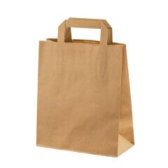 Naturel Kraft Çanta Düz Saplı Küçük Boy 22x10x26 cm