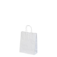 Beyaz Kraft Çanta Mini Boy 19x8x25 cm