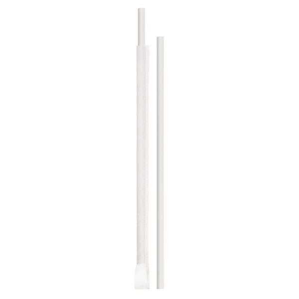 Beyaz Frozen Kağıt Pipet Kağıt Sargılı 8mm x 23 cm