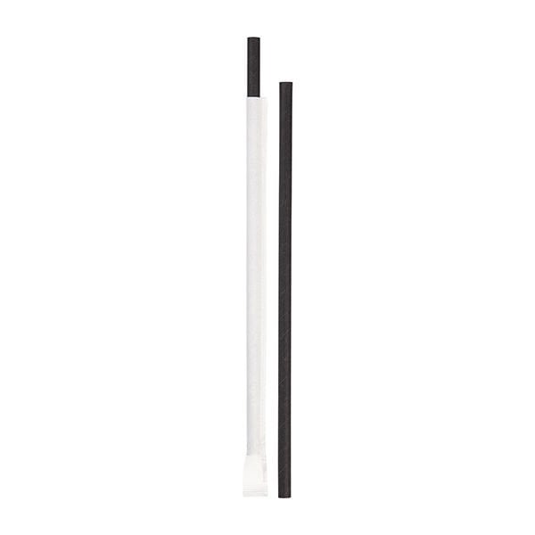 Siyah Kağıt Pipet Kağıt Sargılı 6x197 mm