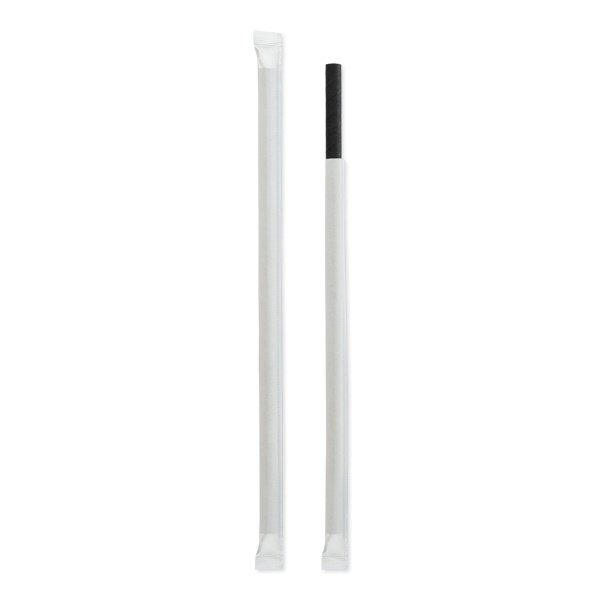 Siyah Frozen Kağıt Pipet Kağıt Sargılı 8mm x 24 cm