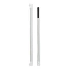 Siyah Frozen Kağıt Pipet Kağıt Sargılı 8mm x 24 cm