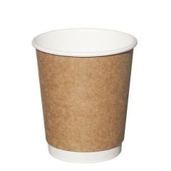 Ekonomik 8 oz Kraft Double Wall Karton Bardak
