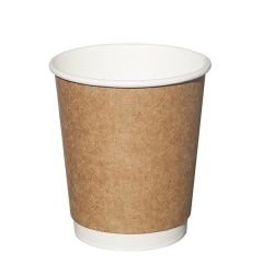 Ekonomik 8 oz Kraft Double Wall Karton Bardak 600 Adet