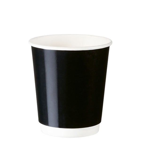 8 oz Parlak Siyah Double Wall Karton Bardak