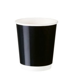 8 oz Parlak Siyah Double Wall Karton Bardak