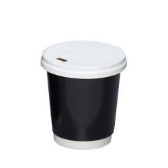 8 oz Parlak Siyah Double Wall Karton Bardak