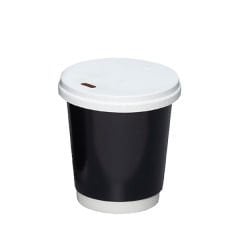 8 oz Parlak Siyah Double Wall Karton Bardak